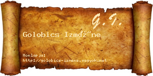 Golobics Izméne névjegykártya